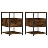vidaXL Nachtkastjes 2 st 40x42x56 cm bewerkt hout gerookt eikenkleurig