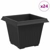 vidaXL Vierkante Bloempot 24 st Zwart 33 x 33 x 26 cm Kunststof