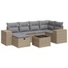 vidaXL 7-delige Loungeset met kussens poly rattan beige