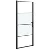 vidaXL Douchedeur halfmat 81x195 cm gehard glas zwart