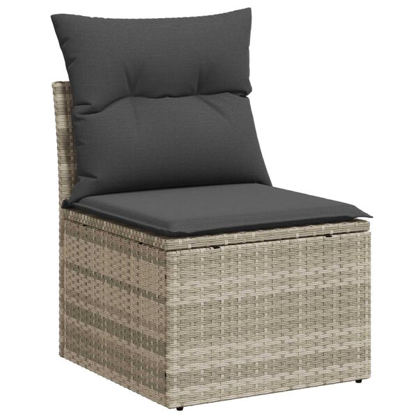 vidaXL Tuin Sofa Set met kussen 5 pcs Licht Grijs en Donker Grijs