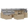 vidaXL Tuin Sofa Set met kussen met opslag 7 pcs Beige Poly riet