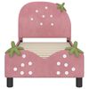 vidaXL Peuterbedframe met hoofdbord Roze 70 x 140 cm Fluweel