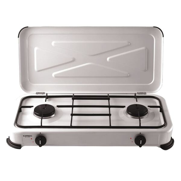 Gimeg Gasfornuis 2-pits staal wit