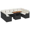 vidaXL Tuin Sofa Set met opslag 10 pcs Zwart Poly riet