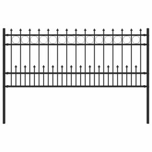 vidaXL Spike Ring Hek HORST 200 x 130 cm Gepoedercoat staal Zwart