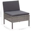 vidaXL 6-delige Loungeset met kussens poly rattan grijs