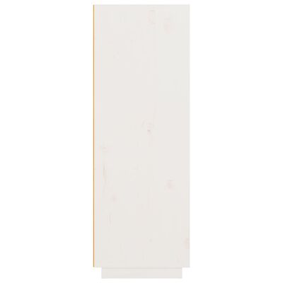 vidaXL Hoge kast 89x40x116,5 cm massief grenenhout wit