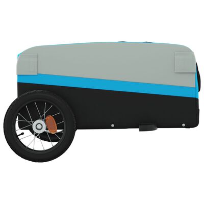 vidaXL Fietstrailer 30 kg ijzer zwart en blauw