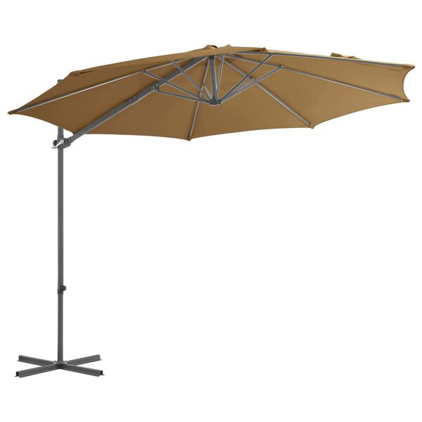vidaXL Parasol met draagbare voet taupe