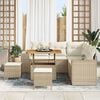 vidaXL Tuin Sofa Set met kussen 8 pcs Beige poly rattan