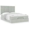 vidaXL Ottoman bed met matrassen 140x200cm fluweel lichtgrijs