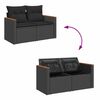 vidaXL 7-delige Loungeset met kussens poly rattan acacia zwart