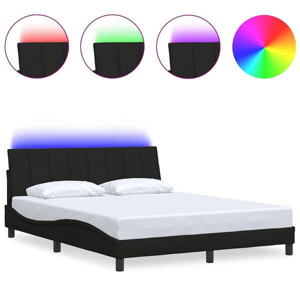 vidaXL Bedframe zonder matras "Hanko" stof zwart 160x200 cm