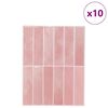 vidaXL Rechthoekige Tegel 10 pcs Roze 29 x 23 x 0,08 cm