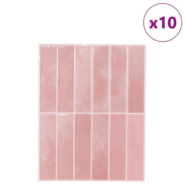 vidaXL Rechthoekige Tegel 10 pcs Roze 29 x 23 x 0,08 cm