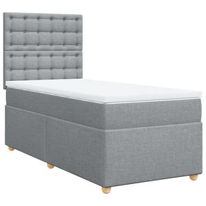 vidaXL Boxspring met matras stof lichtgrijs 80x200 cm