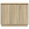 vidaXL LED Sideboard Sonoma Eiken 90 x 32 x 75 cm Bewerkt hout