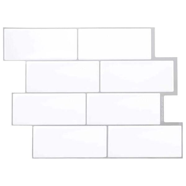 vidaXL Decoratieve Stickers 10 pcs Wit Grijs 29,4 x 21,4 x 0,8 cm