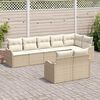 vidaXL Tuin Sofa Set Beige poly rattan