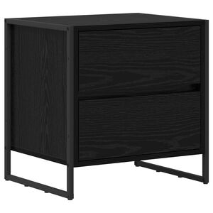 vidaXL Nachtkastje Zwart Eiken 50 x 39,5 x 50 cm Bewerkt hout