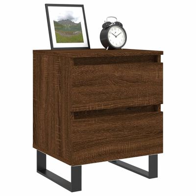 vidaXL Nachtkastjes 2 st 40x35x50 cm bewerkt hout bruin eikenkleur