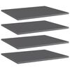 vidaXL Wandschappen 4 st 60x50x1,5 cm spaanplaat hoogglans grijs