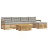 vidaXL Buiten bankenset 7 st Wit en Lichtgrijs Polyester
