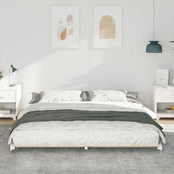 vidaXL Bedframe Wit 180 x 200 cm Massief grenenhout