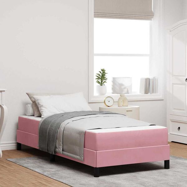 vidaXL Boxspringbed met matras Roze 100 x 200 cm Stof