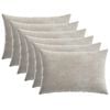 vidaXL Kussensloop 6 st HEERLEN Lichtgrijs 30 x 50 cm Chenille Stof