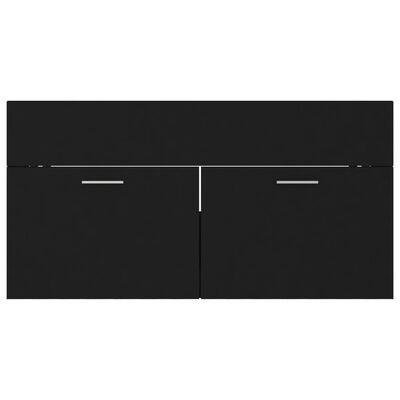 vidaXL Wastafelkast 90x38,5x46 cm bewerkt hout zwart
