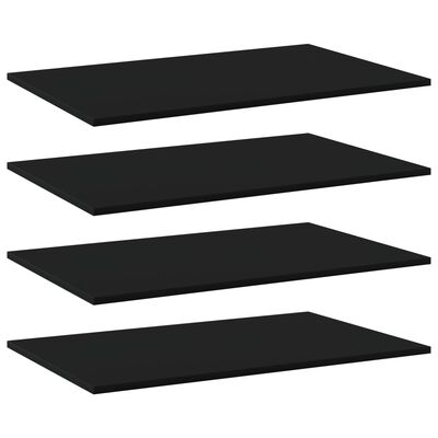 vidaXL Wandschappen 4 st 80x50x1,5 cm spaanplaat zwart