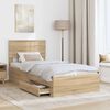 vidaXL Bedframe met hoofdeinde Sonoma Eiken 90 x 200 cm Bewerkt hout