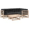 vidaXL 5-delige Loungeset met kussens massief grenenhout