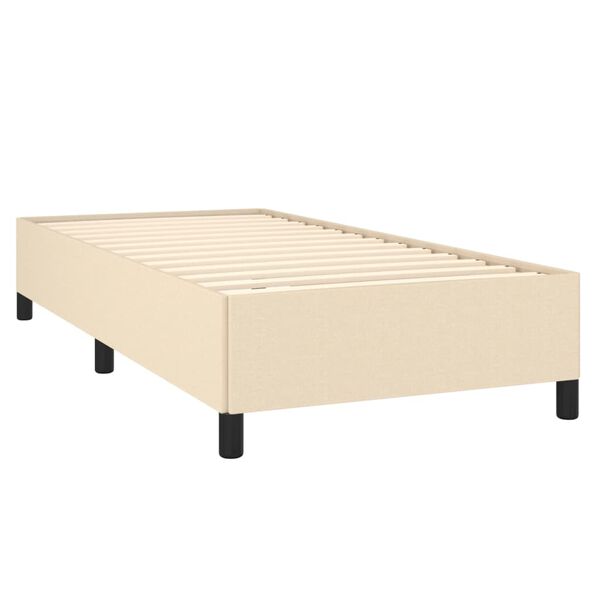 vidaXL Boxspring met matras stof cr&egrave;mekleurig 90x190 cm