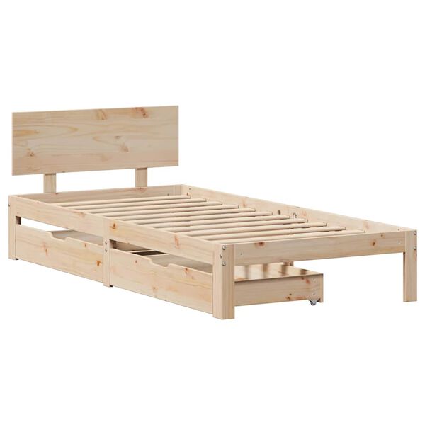 vidaXL Bedframe met lades massief grenenhout 90x190 cm