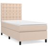 vidaXL Boxspring met matras kunstleer cappuccinokleurig 90x190 cm