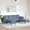 vidaXL Bank met kussen Blauw 250 x 188 x 76 cm Katoen Stof