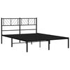 vidaXL Bedframe met hoofdbord metaal zwart 160x200 cm