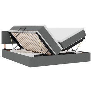 vidaXL LED Opslagbed met Matras Donkergrijs 180 x 200 cm Stof