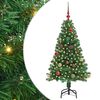vidaXL Kunstkerstboom Groen 150 cm PVC en Staal en Kunststof