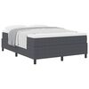 vidaXL Boxspringbed Donkergrijs en Wit 140 x 190 cm Katoen Stof