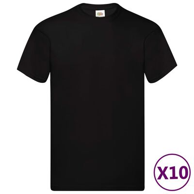 Fruit of the Loom T-shirts Original 10 st XXL katoen zwart