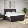 vidaXL Boxspring met matras stof donkerbruin 200x200 cm