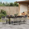 vidaXL Tuin eettafelset 9 pcs Lichtgrijs poly rattan