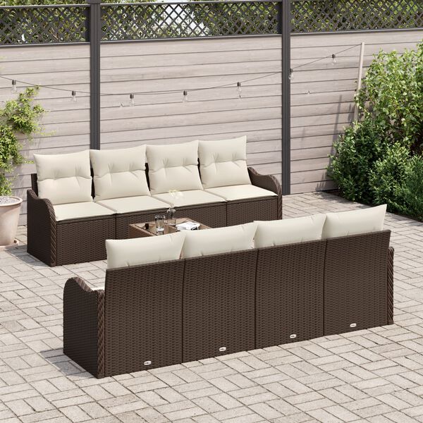 vidaXL Tuin Sofa Set Bruin 55 x 55 x 37 cm poly rattan