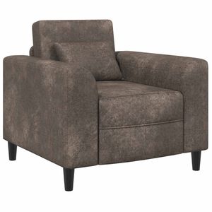 vidaXL Fauteuil Donkergrijs Nep Suede Leer