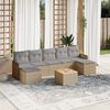 vidaXL 8-delige Loungeset met kussens poly rattan beige