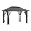 vidaXL Prieel met zijwanden 400x300x270 cm staal antracietkleurig